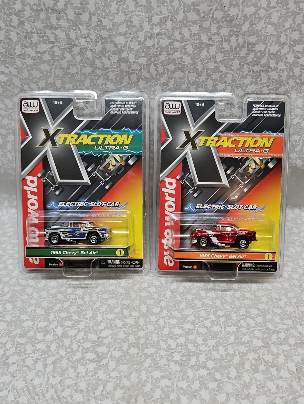 Autoworld 1955 Chevy Bel Air Xtraction Ultra-G Slot Cars SC412 A & B